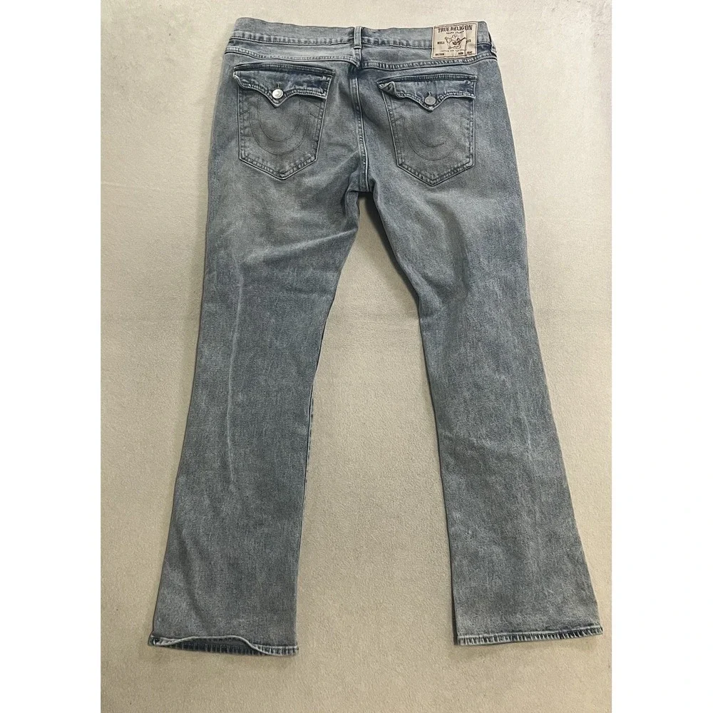 True Religion Billy Relaxed Bootcut Jeans Men's 38x33 Blue Flap Pockets USA Made